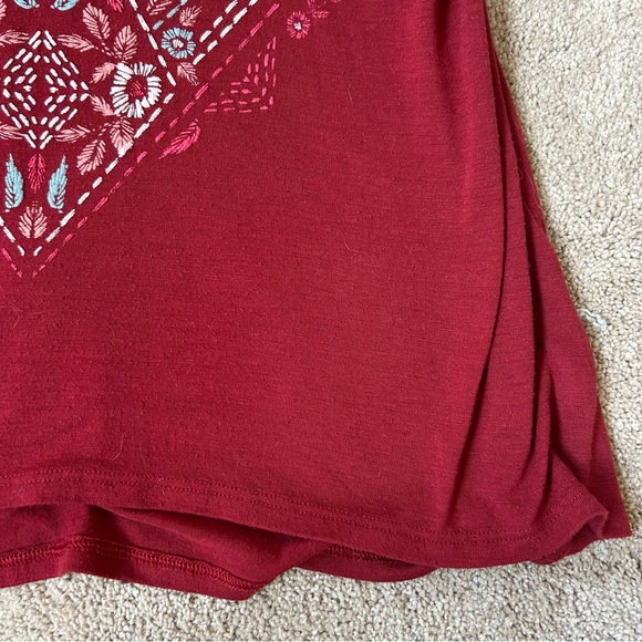 Women's Red Open Shoulder Top - Picture 8 of 10
